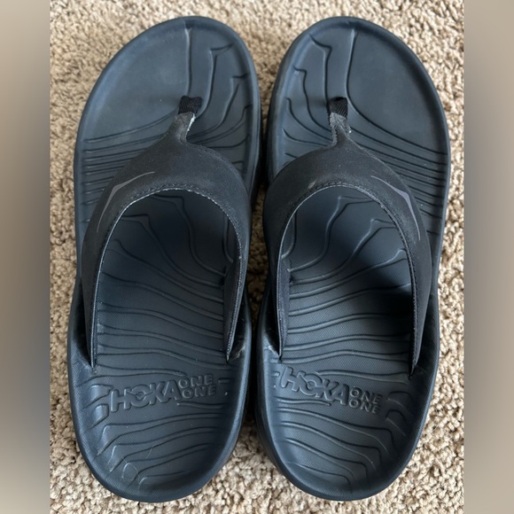 Hoka One One Shoes - Hoka One One Black Contoured Flip-Flops
